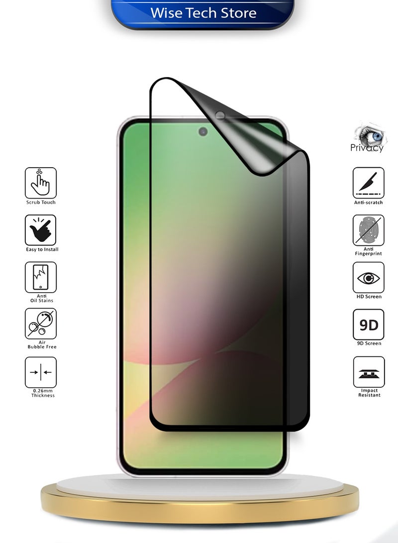 Wtech Samsung Galaxy A57 5G 2026 Premium Nano Ceramic Privacy Full Glue Full Cover Matte Flexible Screen Protector (MSCNMP) - Clear/Black - Image 2